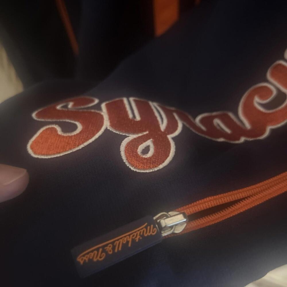 Mitchell & Ness Jacket Mens Large Syracuse Navy Orange Full Zip Track Collegiate - Picture 11 of 12
